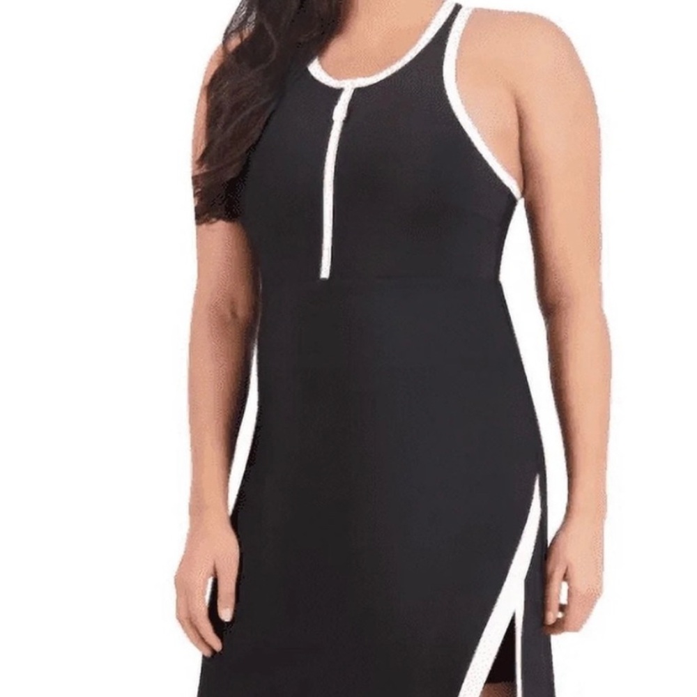 Sage Collective Women's Black and White Tennis Dress Pickleball Athleisure